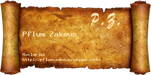 Pflum Zakeus névjegykártya